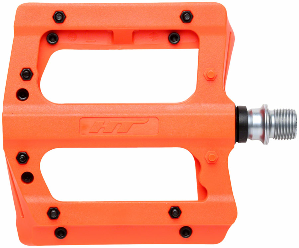 HT Components PA12A Pedals Cleat Compatibility | Color | Spindle: Platform | Orange | 9/16-inch