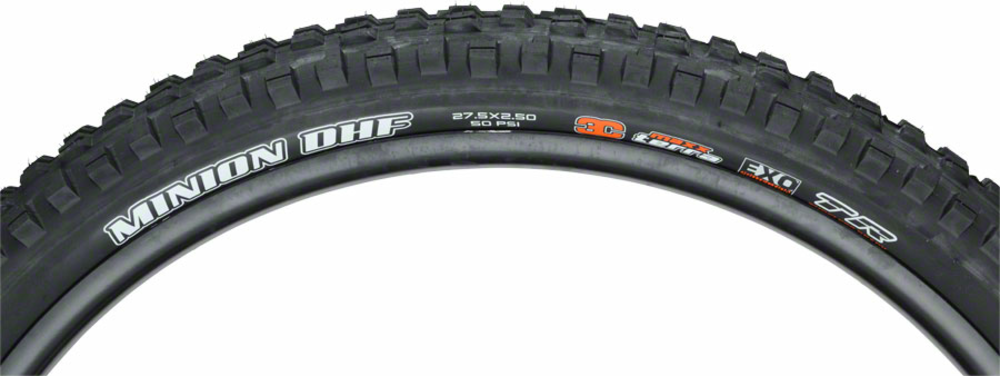 Maxxis Minion DHF Tire Bead | Casing | Color | Compatibility | Model | Size: Folding | 60 TPI | Black | Tubeless | 3C Maxx Terra, EXO, Wide Trail | 27.5 x 2.50