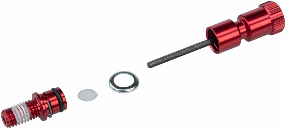 RockShox RockShox Rebound Long Adjuster Knob/Bolt Kit (use with some 32mm Maxle lower leg forks), Red