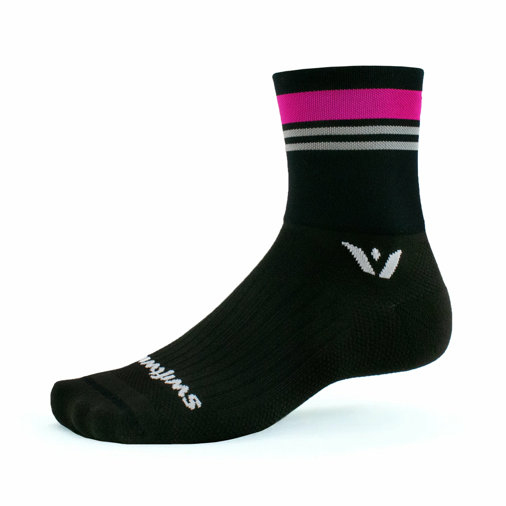 Swiftwick Aspire Four Socks Color: Stripe Pink Gray