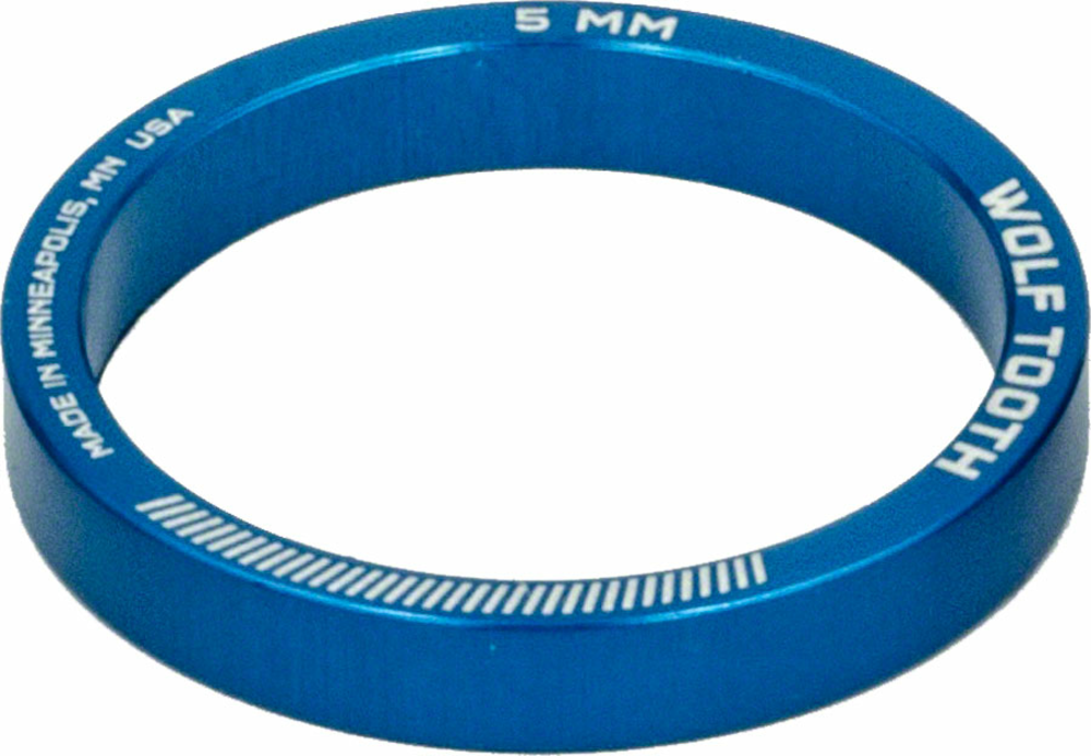 Wolf Tooth Wolf Tooth Headset Spacer 5 Pack, 5mm, Blue