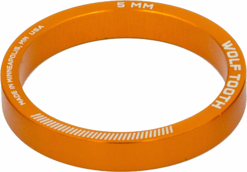Wolf Tooth Wolf Tooth Headset Spacer 5 Pack, 5mm, Orange
