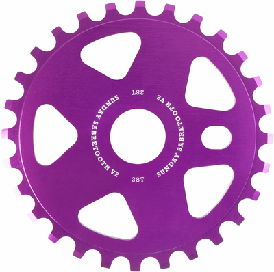 Sunday Sunday Sabretooth V2 Sprocket - 28t, Anodized Purple