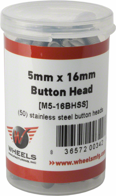 Wheels Manufacturing Wheels Manufacturing M5 x 16mm Button Head Cap Screw Stainless Steel Bottle/50