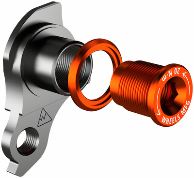 Wheels Manufacturing Wheels Manufacturing Universal Derailleur Hanger - 404-3, For Frames designed to accept SRAM UDH, Black/Orange