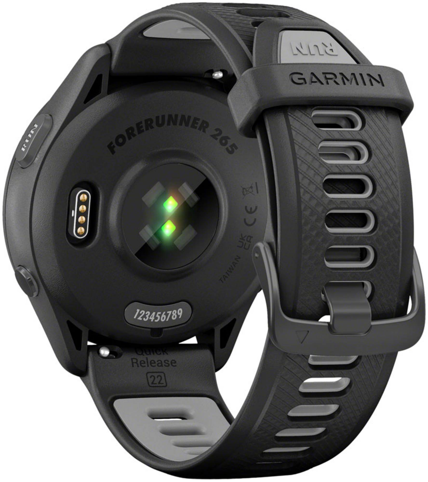 Garmin Forerunner 265 Black Bezel and Case with Black/Powder Gray